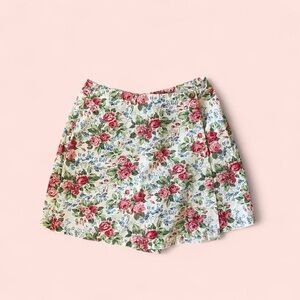 Vintage Floral Print Disney Wrap Skort
